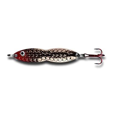 Imagem de PK Flutter Fish Jigging Spoon - Isca de pesca para todas as estações - Isca de pesca no gelo - Jigging vertical (placa de cobre, 10 g)