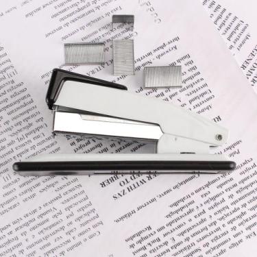 Imagem de Grampeador Metal Escolar Para Grampo 26/6 PRETO_BRANCO - OKI-NI