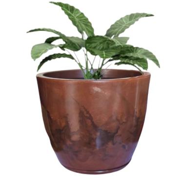 Imagem de Vaso Plantas Grande Polietileno Redondo Decorativo Luxo Casa (Marrom cacau)