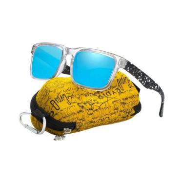 Imagem de Óculos de Sol Polarizados Pretos Foscos Masculinos - Com Estojo e Hast