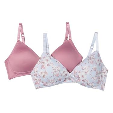 Imagem de TAHARI Pacote com 2 sutiãs sem fio moldados para meninas, Cinza Dawn Lilas, 30A