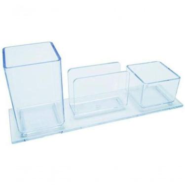 Imagem de Porta Lapis Clips E Lembrete Acrimet 940 Cristal