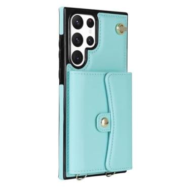 Imagem de HJZSZX Para Samsung A54 (5G) Cordão Couro Flip Phone Case Wallet Card Cover (Para Samsung A54 (5G)/verde)