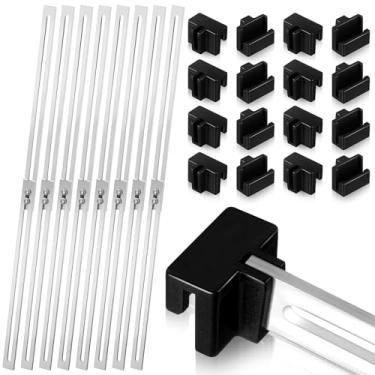 Imagem de Humyoun O conjunto de 24 trilhos de armário de arquivo ajustáveis de metal inclui 16 clipes de trilho de arquivo suspensos, 8 barras divisórias de gabinete, adequadas para armários com espessura de