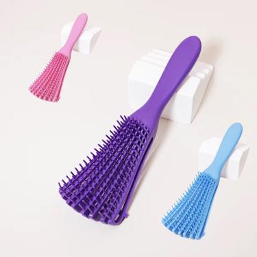 Imagem de Pente Escova Polvo Cor Variada Finalizar Desembaraçar Cacheados E Crespos
