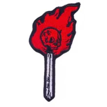 Imagem de Lit Matchstick Match Stick Light On Fire Spark Ignite Start Burn Burning Flame Warm Hot 7,6 cm Iron On Bordado Patch para roupas