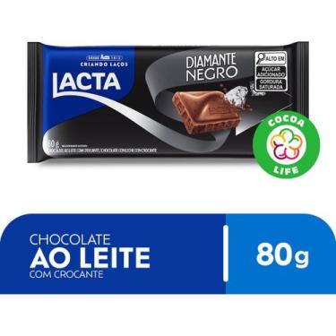 Imagem de Kit c/ 4 barra Chocolate Lacta Ao Leite Diamante Negro 80g