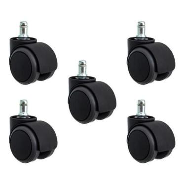 Imagem de (5pç) Rodizio Roda Poliuretano Anti Risco Cadeira Escritorio - SQUADRO