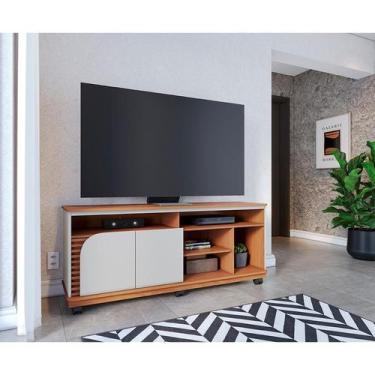 Imagem de Rack Jurerê 2 PT Freijó e Off White 150 cm - Modern, Freijó e Off Whit