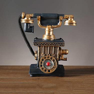 Imagem de Telefone antigo, telefone fixo com fio, enfeite de decoração de mesa, telefones decorativos vintage, brinquedos para telefone fixo, decoração de casa (#B b)