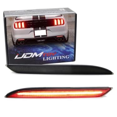 Imagem de iJDMTOY Lente fumê 36-SMD LED vermelho refletor luzes compatíveis com Ford Mustang 2015-2017, funcionam como lanternas traseira/freio ou neblina traseira