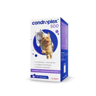 Imagem de Condro Plex 500 Mg Suplemento Cães E Gatos Avert 60 Cápsulas