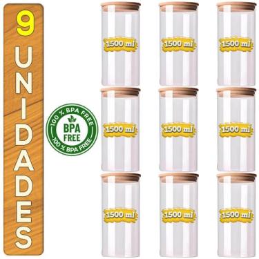 Imagem de Kit Potes Herméticos de Vidro com Tampa de Bambu para Temperos e Condi