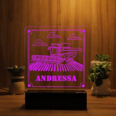 Imagem de Luminária Abajur Colheitadeira LED Rosa - Bold