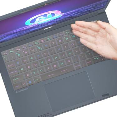 Imagem de Capa de teclado MUBUY para 35.6 cm MSI Stealth 14 Studio A13VF A13VE,Stealth 14 AI Studio A1VEG A1VFG A1VGG, Cyborg 14 AI A13VX Ultra Thin Keyboard Cover Skin Protector(TPU)