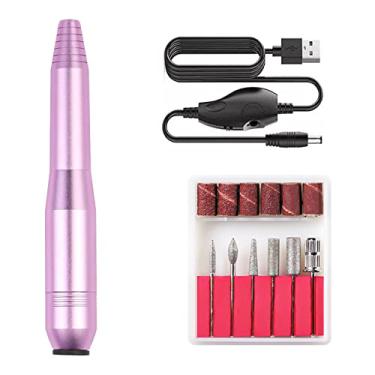 Imagem de Chusui Kit de polimento de unhas elétrico 16000 RPM Caneta de broca de unhas Manicure Pedicure Machine com 6 brocas para uso em salão de beleza doméstico
