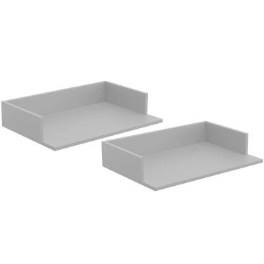 Imagem de Kit 02 Suportes Suspensos Para Micro-ondas Forno 60x40 Cm Class L03 Cinza