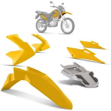 Imagem de Kit Carenagem Moto Honda Bros 150 2009 2010 2011 4 Peças Cromo Forte S