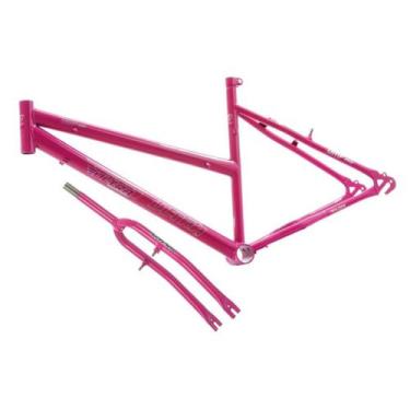 Imagem de Quadro Aro 26 Ultra Bikes em Aço Carbono com Garfo Feminino, Rosa, Aro