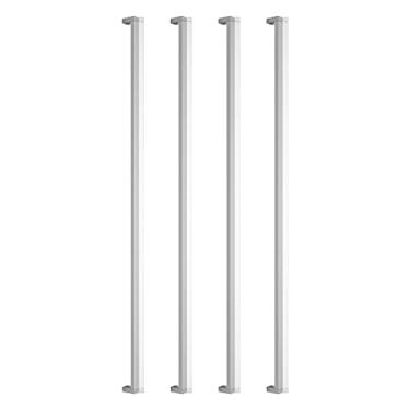 Imagem de 4 Uni Puxador Slim Para Guarda Roupa Móveis Sala Alça 64cm (Cromado Fosco)