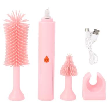 Imagem de Escova de mamadeira elétrica recarregável 3 velocidades de 800 mAh de 360 ​​graus de limpador de garrafa para copos de vinhos de vinho