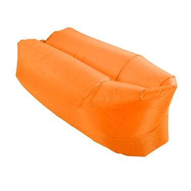 Imagem de Generic Sofá de Ar Inflável de Espreguiçadeira, sofá Inflável Resistente Ao Desgaste Ergonômico Confortável Dobrável para Acampar (Laranja)