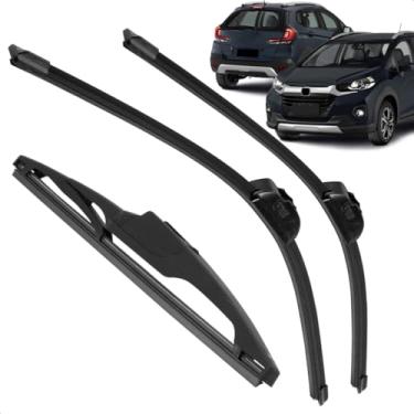 Imagem de Kit Completo 3 Palhetas Limpador Parabrisa Silicone Wr-V 2017 a 2021