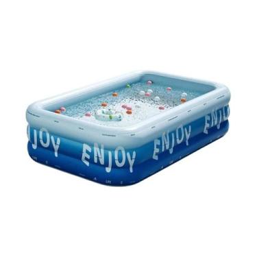 Imagem de Piscina Inflável Grande Para Família 1,8-3M PVC Retangular Infantil Ba
