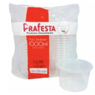 Imagem de Pote Redondo C/ Tampa 1000ml PraFesta c/ 24 unidades