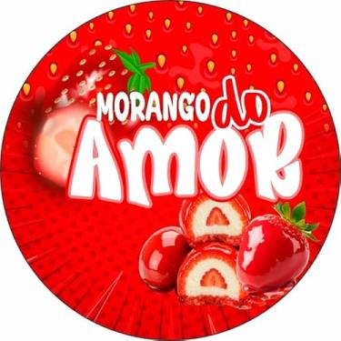 Imagem de Painel Festa Redondo C/Elástico 1,50m Morango Do Amor (MRG0007)