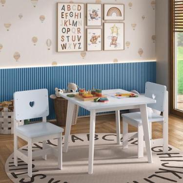 Imagem de Conjunto Infantil Mesa com 2 Cadeiras Madeira de Pinus Sofia - Empório