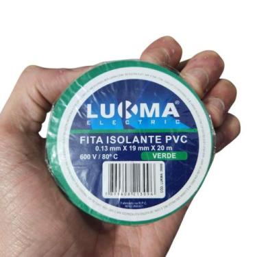 Imagem de Fita Isolante 20m Lukma Colorida Elétrica Profissional Azul Verde Verm