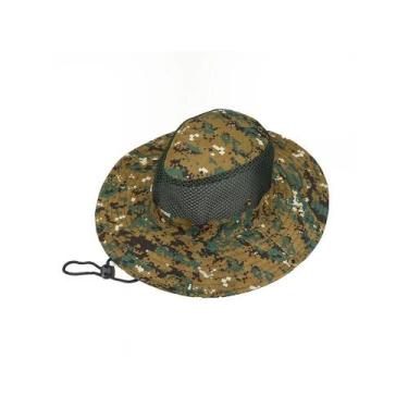 Imagem de Chapéu De Pescador Com Aba Larga E Camuflagem Digital Para Pesca, Mont