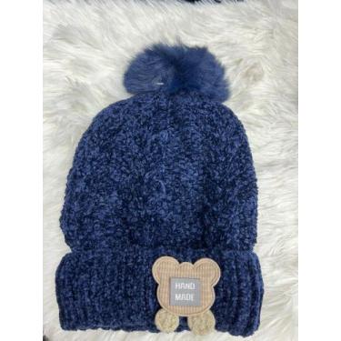 Imagem de Touca Gorro Infantil de Frio inverno Forrada Pompom menino menina(6mes