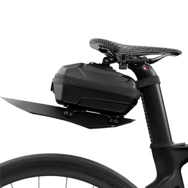 Imagem de OFFBONDAGE Bolsa para selim de bicicleta com guarda-lamas, bolsa de assento rígida de 2,4 L, impermeável, poliuretano vinílica acetinada, armazenamento sob o assento para bicicletas MTB, estrada e