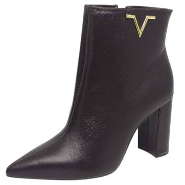 Imagem de Bota Feminina Salto Bloco Couro Elegante Conforto Via Marte