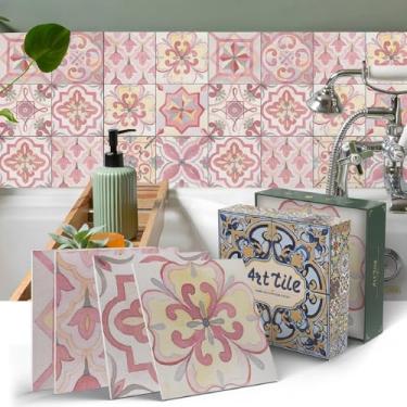 Imagem de VIRANDA Adesivo de azulejos autoadesivos removíveis para decoração de cozinha e banheiro 15 x 15 cm