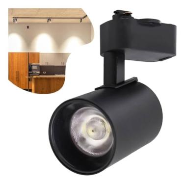 Imagem de Kit 10 Spot Para Trilho Eletrificado Preto Led 10w 3000k Branco Quente Bivolt 110v/220v