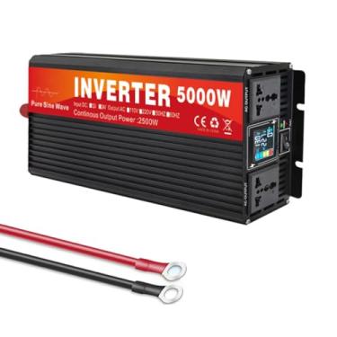 Imagem de 72v to 220v,Inversor de onda senoidal pura, 2500W/5000W (potência de pico) 12V 24V 48V 60V 72V DC para 110V 220V AC conversor de tensão portátil de energia inversor solar do carro