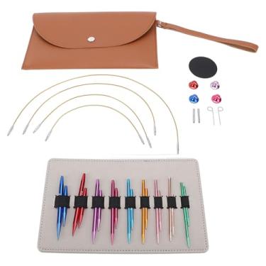 Imagem de Haofy 9 Pares Agulhas Circulares de tricô Intercambiável Conjunto de Agulha de tricô para Iniciantes Ergonômicos Leves Com Cabos Flexíveis e Tamanhos de 3-6 Mm