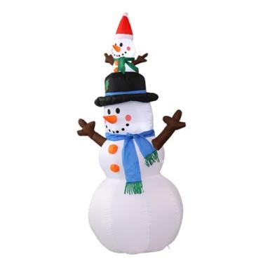 Imagem de Baoblaze Boneco de neve inflável de Natal, enfeite de Natal grande com luz, novidade, exibição iluminada para festas internas e externas para festas de