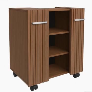 Imagem de Gabinete Armário para Banheiro Premium Organizador Retrô com 2 Portas (Freijó)