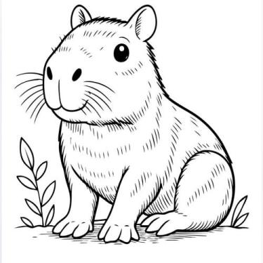 Imagem de Pano de Prato Riscado Estilotex, CAPIVARA