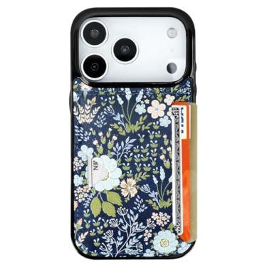 Imagem de uCOLOR Capa para iPhone 17 Pro com porta-cartões - Capa carteira de couro fina com suporte para cartão de crédito Moneymate 2,5 m capa protetora com compartimento para cartão oculto para mulheres e