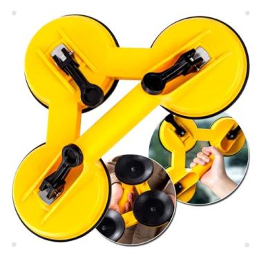 Imagem de Ventosa de Sucção Tripla Profissional 120kg – Para Vidro, Porcelanato, Granito, Mármore e Pisos Polidos