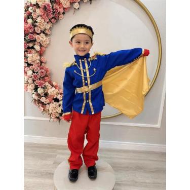 Imagem de Conjunto Príncipe Fantasia Luxo para Festa Infantil - Tamanho Variável