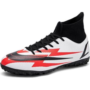 Imagem de Tênis de futebol masculinos de futebol com pontas longas, couro e borr