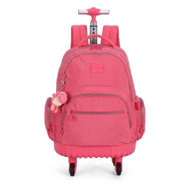 Imagem de Mochila De Carrinho 4 Rodas Laptop Up4You Rosa Salmao