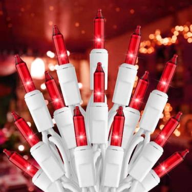 Imagem de Luzes de corda de Natal Brightown 100 vermelhas incandescentes