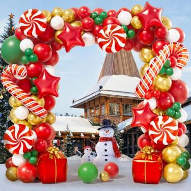 Imagem de Kit de arco de guirlanda de balão de Natal AobkDeco, 151 unidades, ver